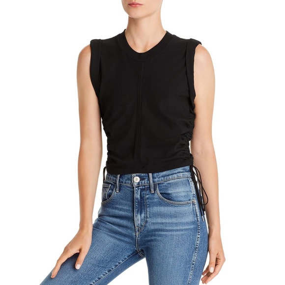 NEW Alexander Wang Wash and Go Twist Crop Top with Side Ties Black XS - Picture 5 of 17